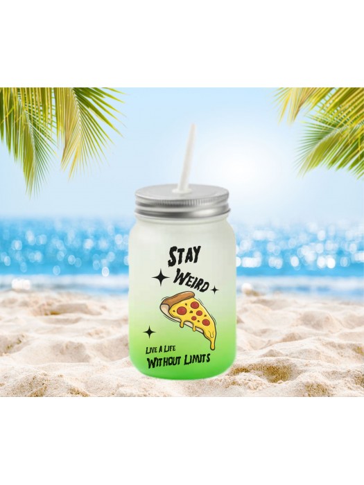 СТЪКЛЕНА ЧАША БУРКАН Stay Weird